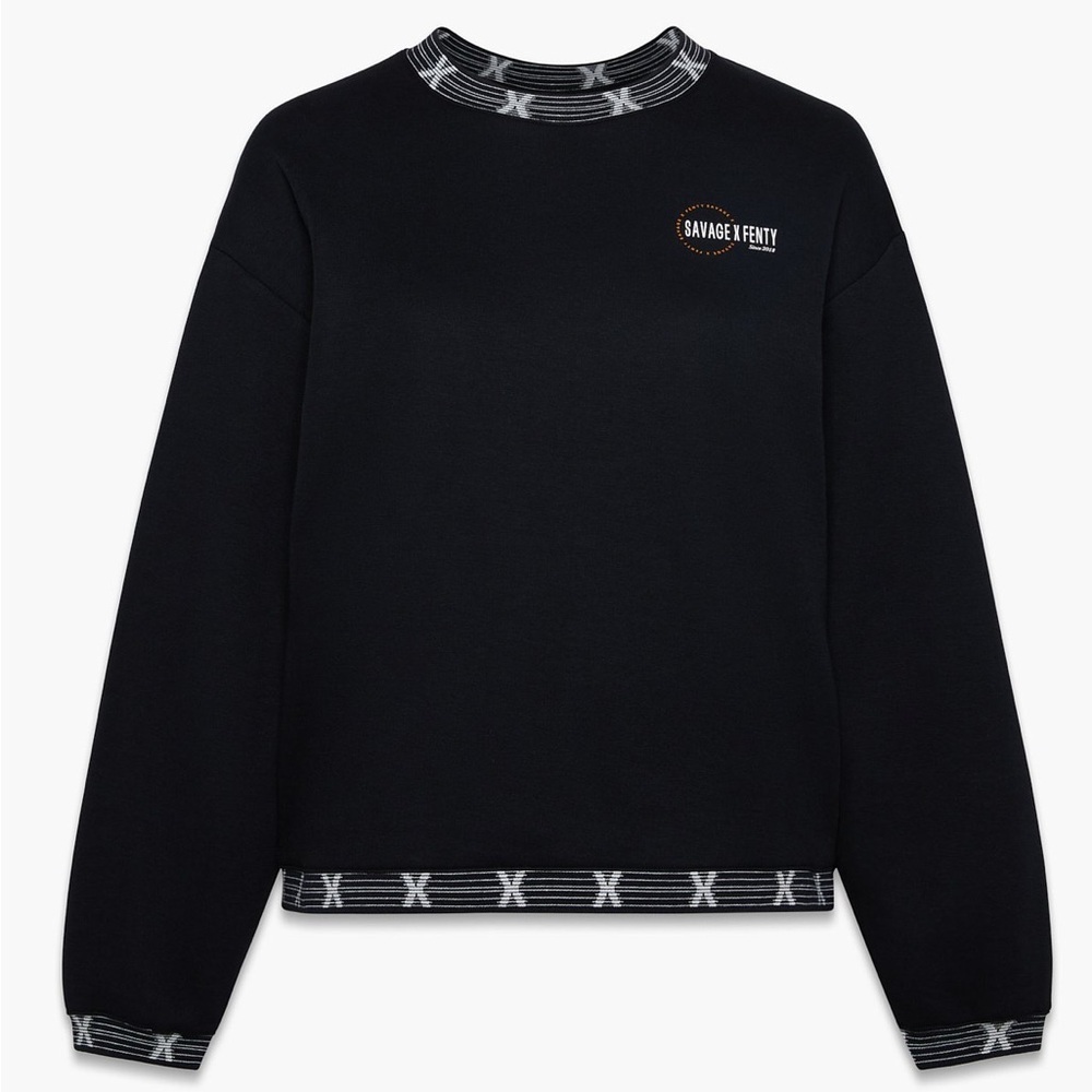 Savage X Fenty ESSENTIAL SCOPE LOGO-TRIM SWEATSHIRT - Picture 2 of 16